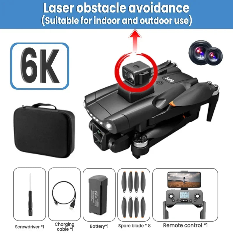 طائرة بدون طيار أصلية V198GPS ESC 8K احترافية بدون فرشاة ليزر تجنب العوائق بصرية جوية قابلة للطي رباعية المراوح صغيرة بدون طيار جديدة