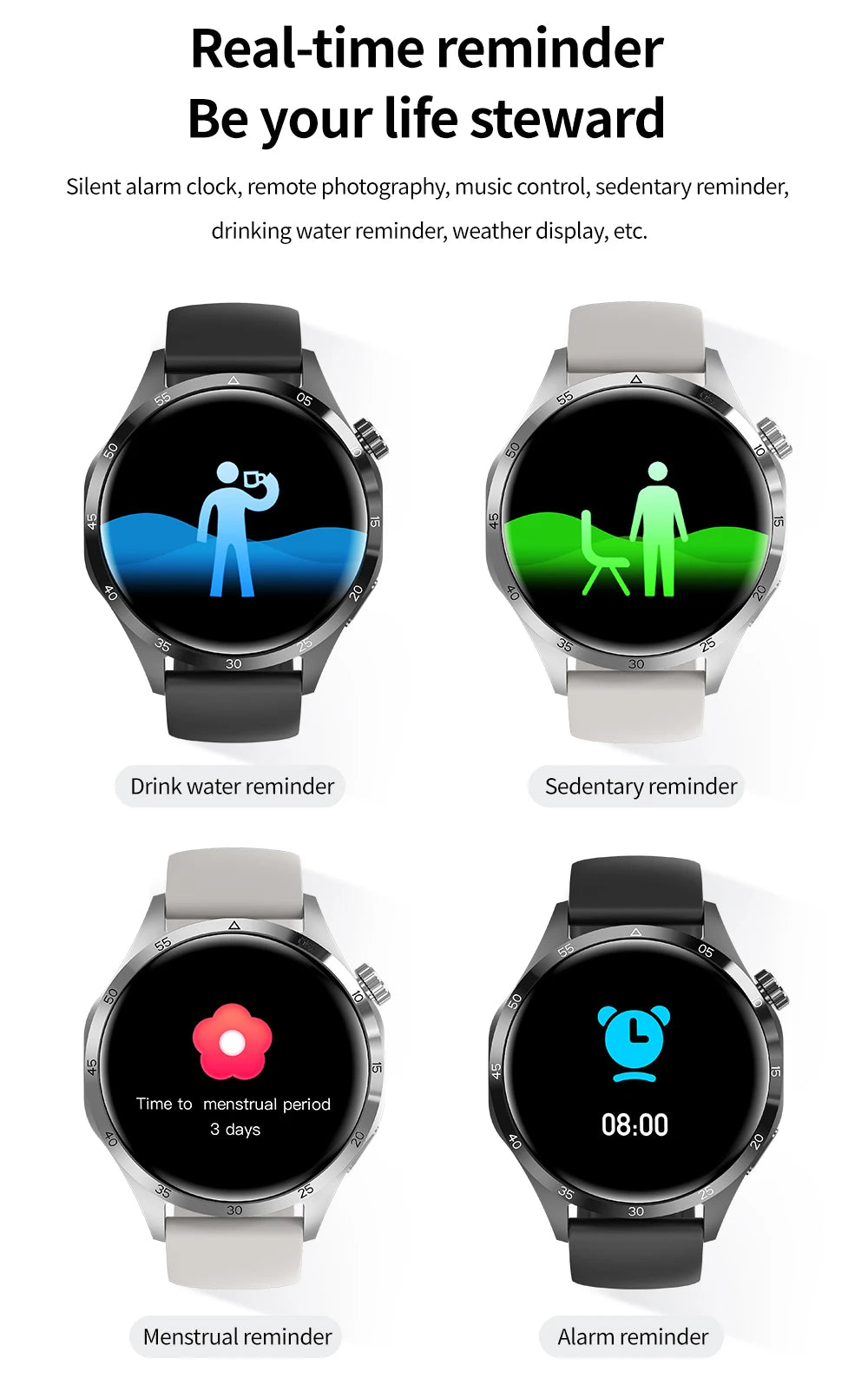 2025 For Android GT4 Pro GPS NFC Smart Watch Men 360*360 AMOLED Screen Heart rate Bluetooth Call IP68 Waterproof Man Smartwatch