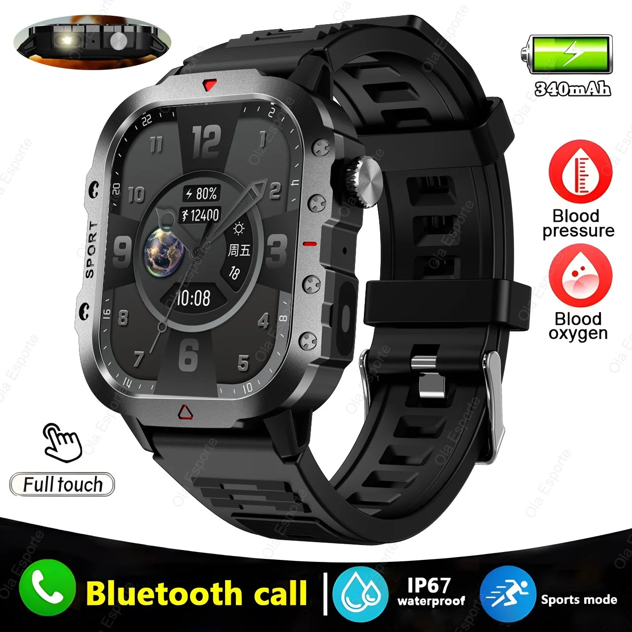 Original Men Smart Watch Bluetooth Call Fitness Clock 3ATM IP68 Swim Waterproof Sports Smartwatch for Women Xiaomi Android 2024