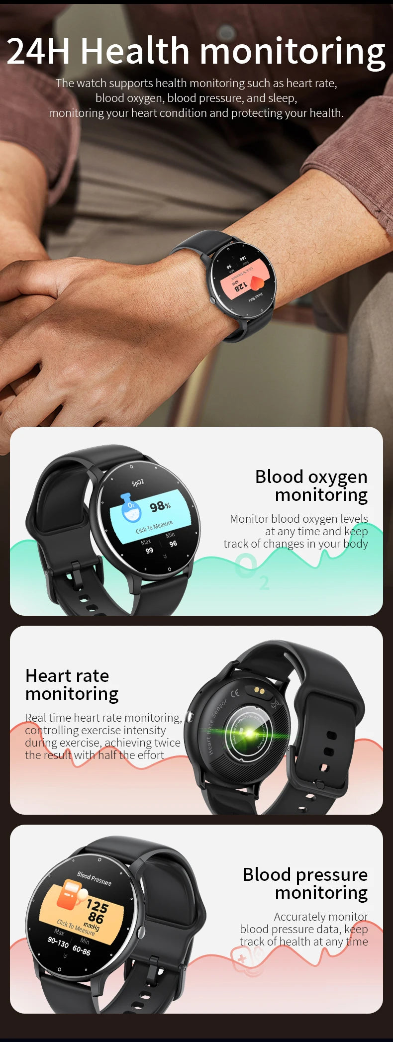 LIGE Smart Watch 2024 Bluetooth Call Smartwatch Fitness Tracker Heart Rate Monitor Sports Man Woman SmartWatches For Android IOS