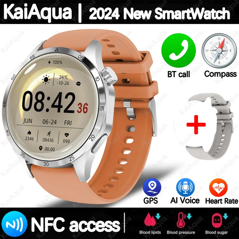 2025 For Android GT4 Pro GPS NFC Smart Watch Men 360*360 AMOLED Screen Heart rate Bluetooth Call IP68 Waterproof Man Smartwatch