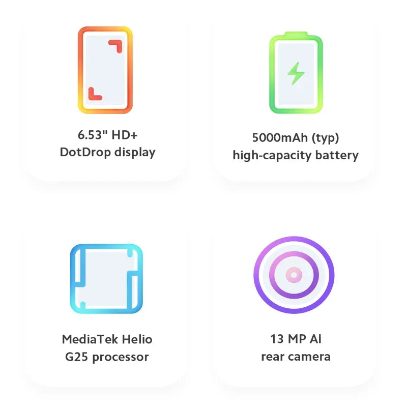 هاتف ذكي Xiaomi Redmi 9A بسعة 64 جيجابايت وذاكرة وصول عشوائي (RAM) سعة 128 جيجابايت وبطارية 5000 مللي أمبير/ساعة وشاشة 6.53 بوصة ومعالج MTK Helio G25 ثماني النواة وكاميرا بدقة 13 ميجابكسل، إصدار الصين