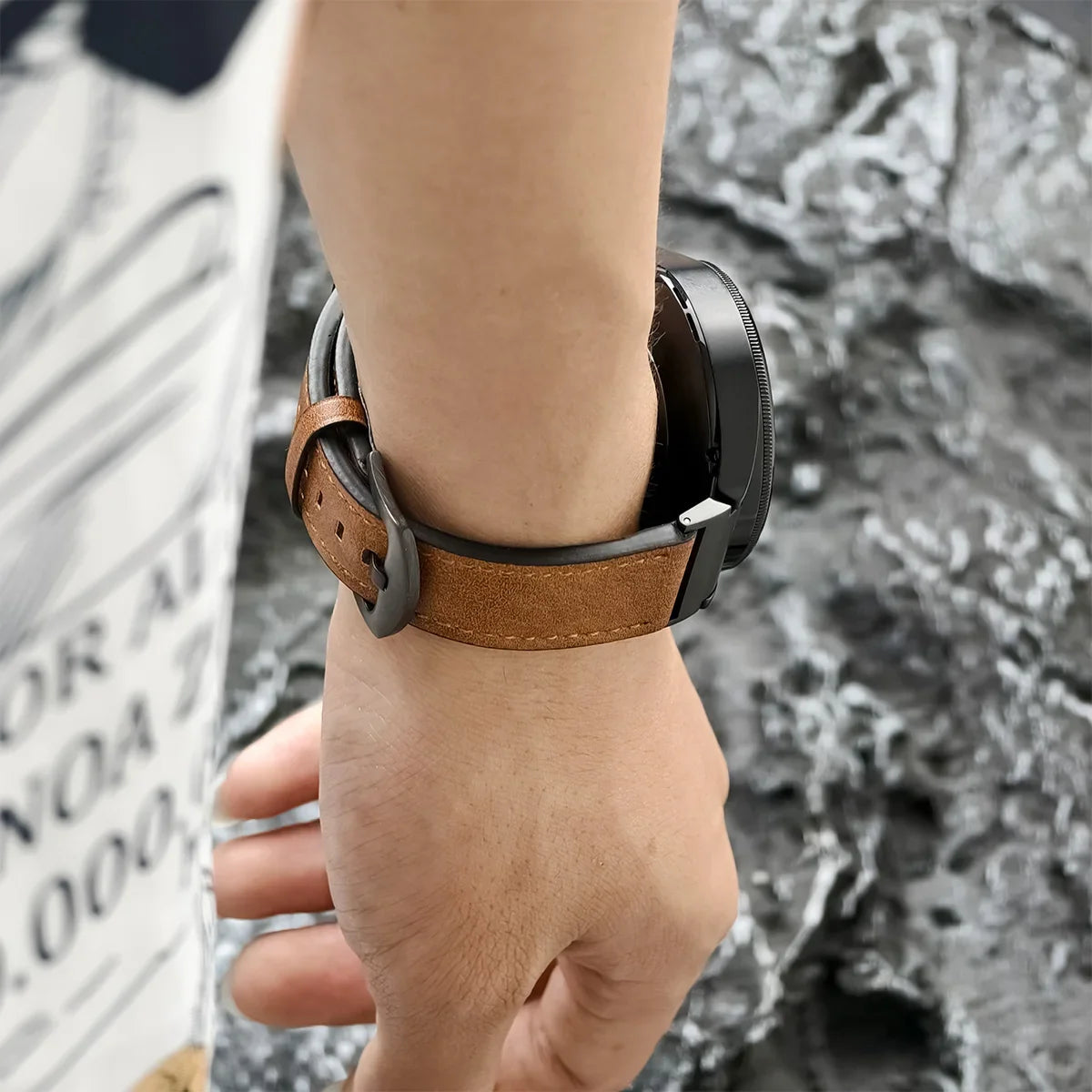 No Gap Leather Strap for Samsung Galaxy Watch 7 6 5 4 40mm 44mm 6Classic 43mm 47mm Watchband Bracelet for Galaxy Watch 5Pro 45mm