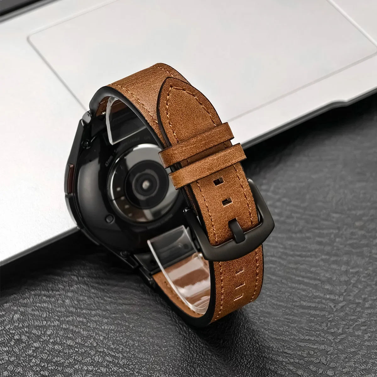 No Gap Leather Strap for Samsung Galaxy Watch 7 6 5 4 40mm 44mm 6Classic 43mm 47mm Watchband Bracelet for Galaxy Watch 5Pro 45mm