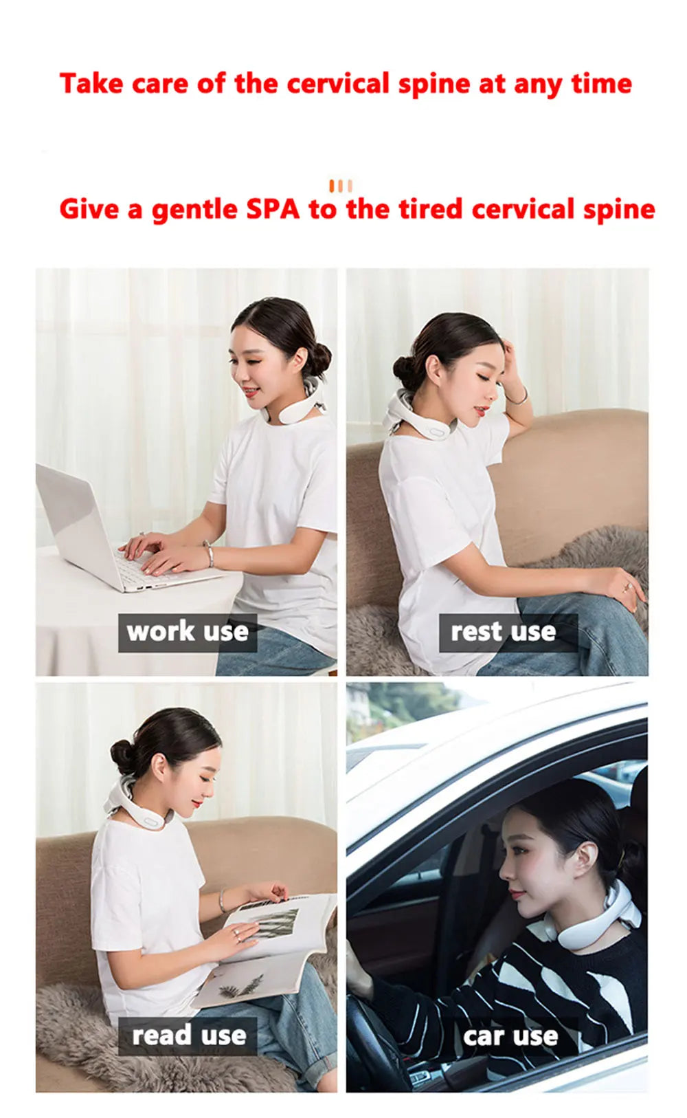 Smart Neck Massage Instrument Portable Shoulder Neck Massage Cervical Vertebra Health Care Vibrator Heating Compress Massage