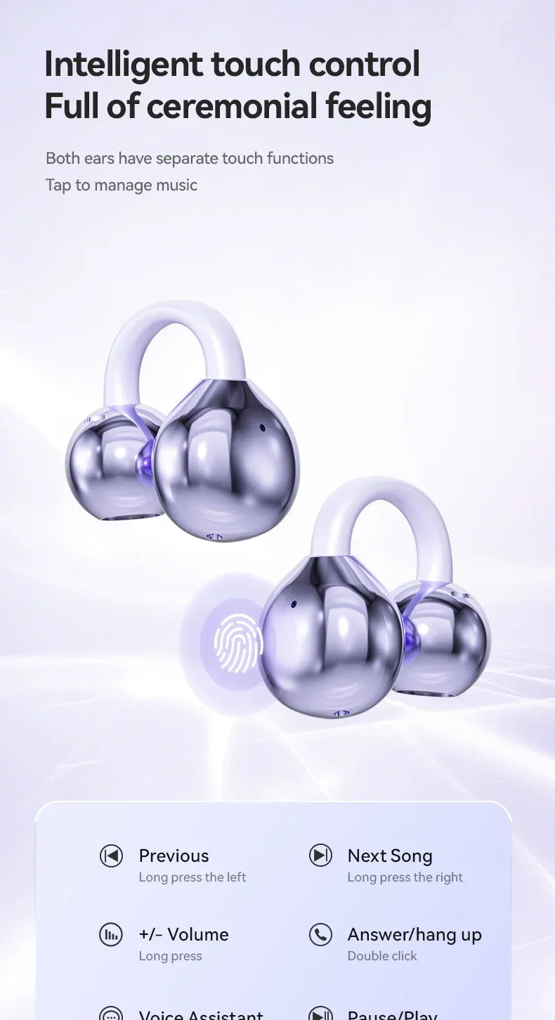 Xiaomi M79 Bone Conduction Earphones Bluetooth 5.4 Earbuds Clip on Ear Comfortable Waterproof Sport Digital Display Headsets