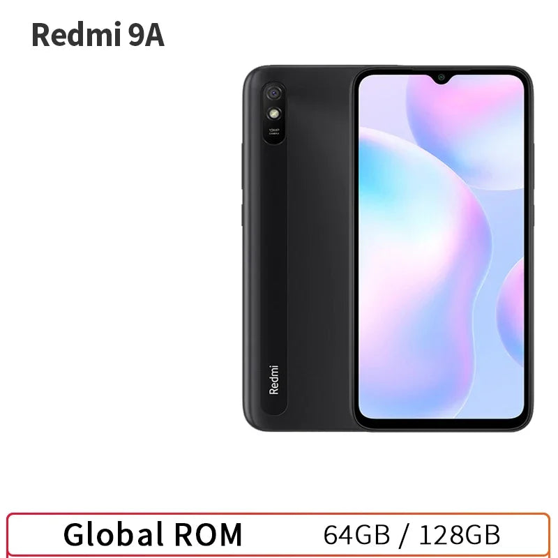 هاتف ذكي Xiaomi Redmi 9A بسعة 64 جيجابايت وذاكرة وصول عشوائي (RAM) سعة 128 جيجابايت وبطارية 5000 مللي أمبير/ساعة وشاشة 6.53 بوصة ومعالج MTK Helio G25 ثماني النواة وكاميرا بدقة 13 ميجابكسل، إصدار الصين