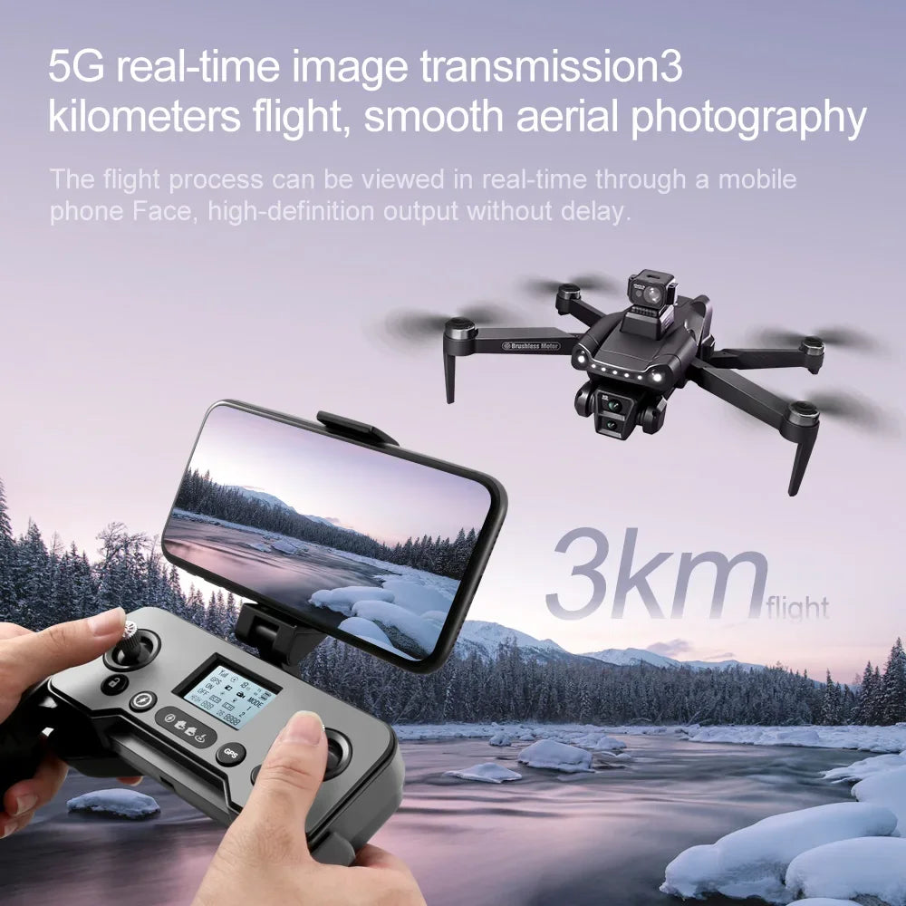 طائرة بدون طيار أصلية V198GPS ESC 8K احترافية بدون فرشاة ليزر تجنب العوائق بصرية جوية قابلة للطي رباعية المراوح صغيرة بدون طيار جديدة