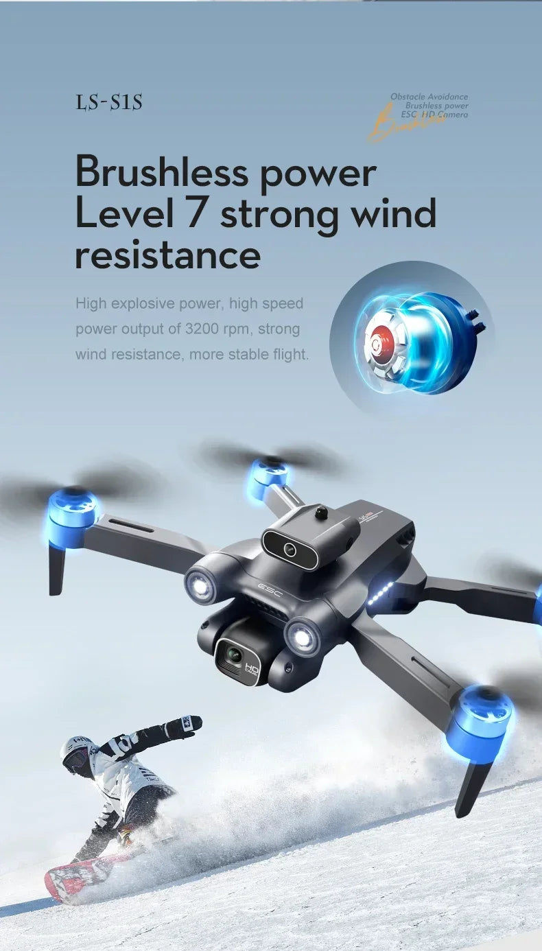 New 2024 S1S Mini Drone 8K Profesional HD Camera Obstacle Avoidance Aerial Photography Brushless Foldable Quadcopter Dron Toys