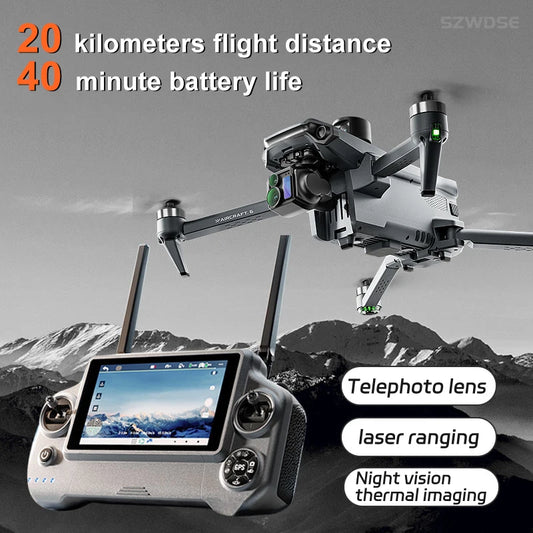 2025 new Wing 6 drone professional aerial photography HD 8K With Screen Remote Control Aircraft 20 Kilometer Obstacle Avoidance