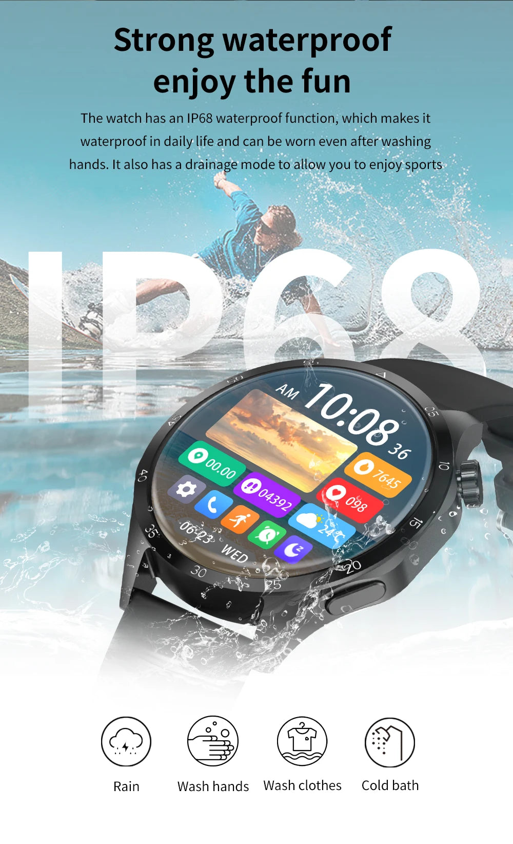 2025 For Android GT4 Pro GPS NFC Smart Watch Men 360*360 AMOLED Screen Heart rate Bluetooth Call IP68 Waterproof Man Smartwatch