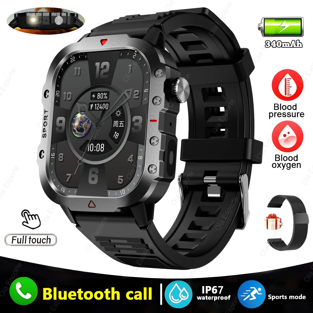 Original Men Smart Watch Bluetooth Call Fitness Clock 3ATM IP68 Swim Waterproof Sports Smartwatch for Women Xiaomi Android 2024
