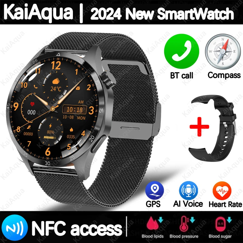 2025 For Android GT4 Pro GPS NFC Smart Watch Men 360*360 AMOLED Screen Heart rate Bluetooth Call IP68 Waterproof Man Smartwatch