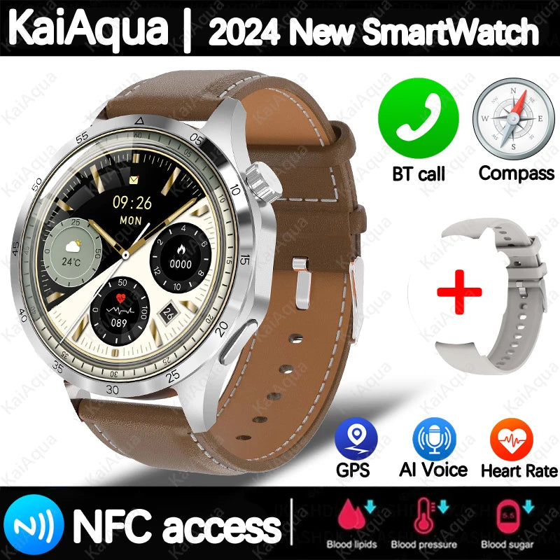 2025 For Android GT4 Pro GPS NFC Smart Watch Men 360*360 AMOLED Screen Heart rate Bluetooth Call IP68 Waterproof Man Smartwatch