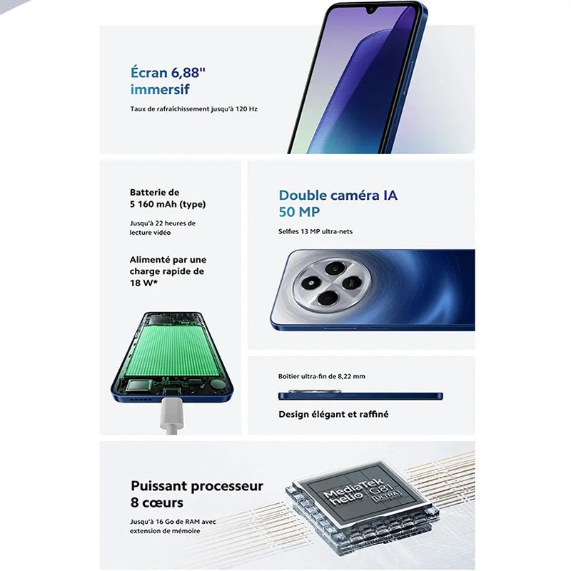 Xiaomi Redmi 14C NFC,Smart Phones,6.88 inch,MediaTek Helio G81-Ultra,120Hz,Dual AI Camera 50MP,5160mAh Battery
