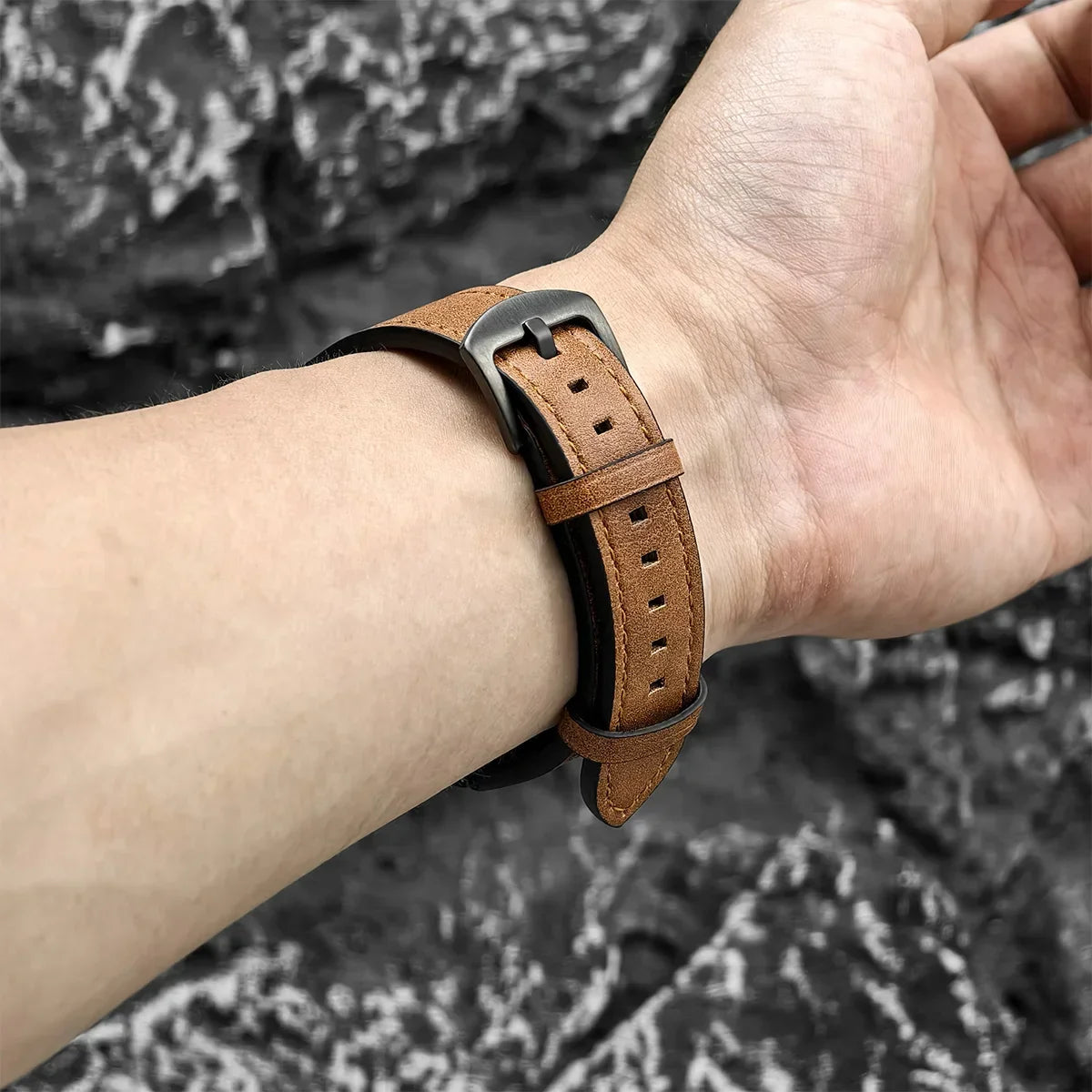 No Gap Leather Strap for Samsung Galaxy Watch 7 6 5 4 40mm 44mm 6Classic 43mm 47mm Watchband Bracelet for Galaxy Watch 5Pro 45mm