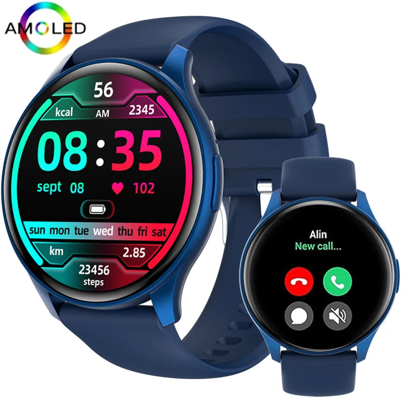 2025 True AMOLED Smart Watch Ladies Screen Always Show Time 466*466 HD Health Tracker Voice Calling Smartwatch Women