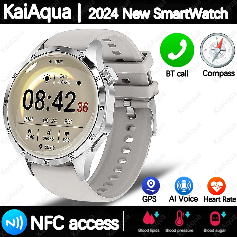 2025 For Android GT4 Pro GPS NFC Smart Watch Men 360*360 AMOLED Screen Heart rate Bluetooth Call IP68 Waterproof Man Smartwatch