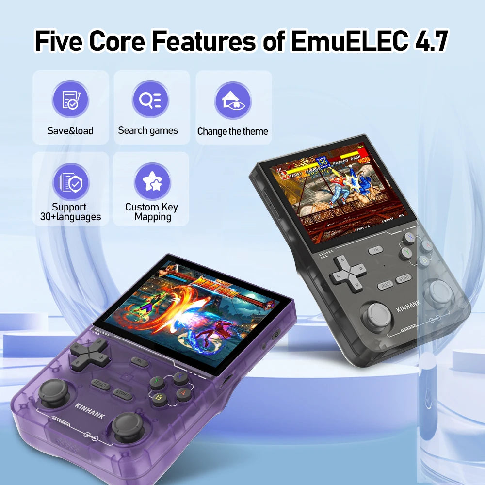 KINHANK Open Source K36 Retro Handheld Video Game Console 16000 Games Emulator for PS1/PSP/DC/N64/SS 500nit 3.5 Inch IPS Screen