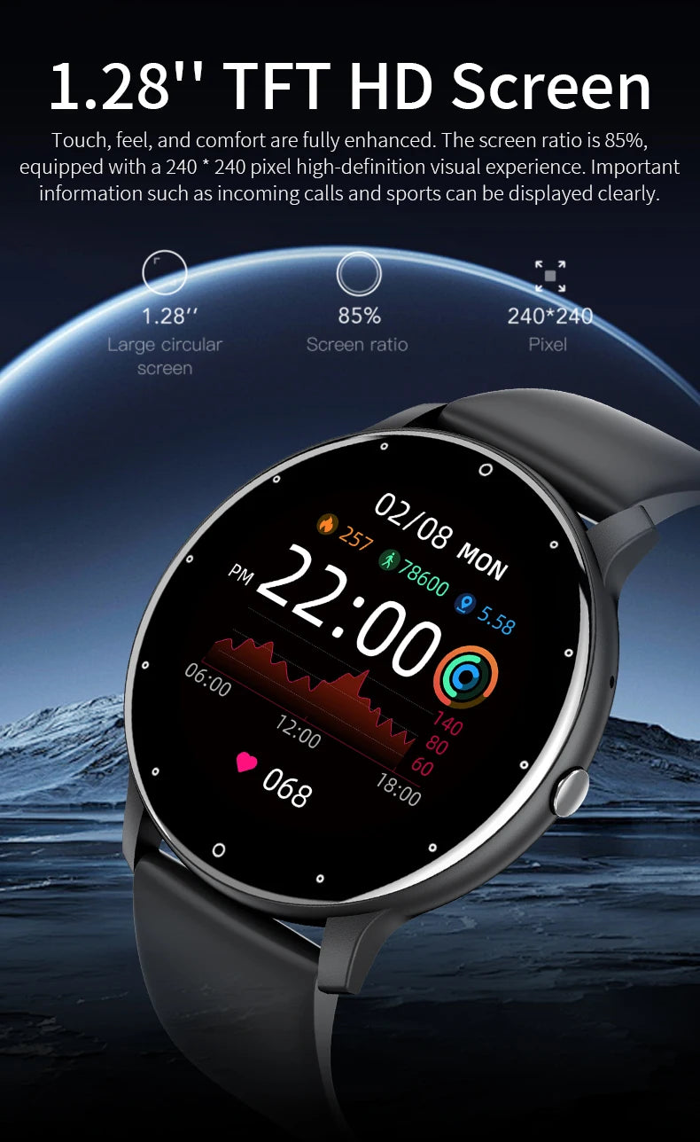LIGE Smart Watch 2024 Bluetooth Call Smartwatch Fitness Tracker Heart Rate Monitor Sports Man Woman SmartWatches For Android IOS