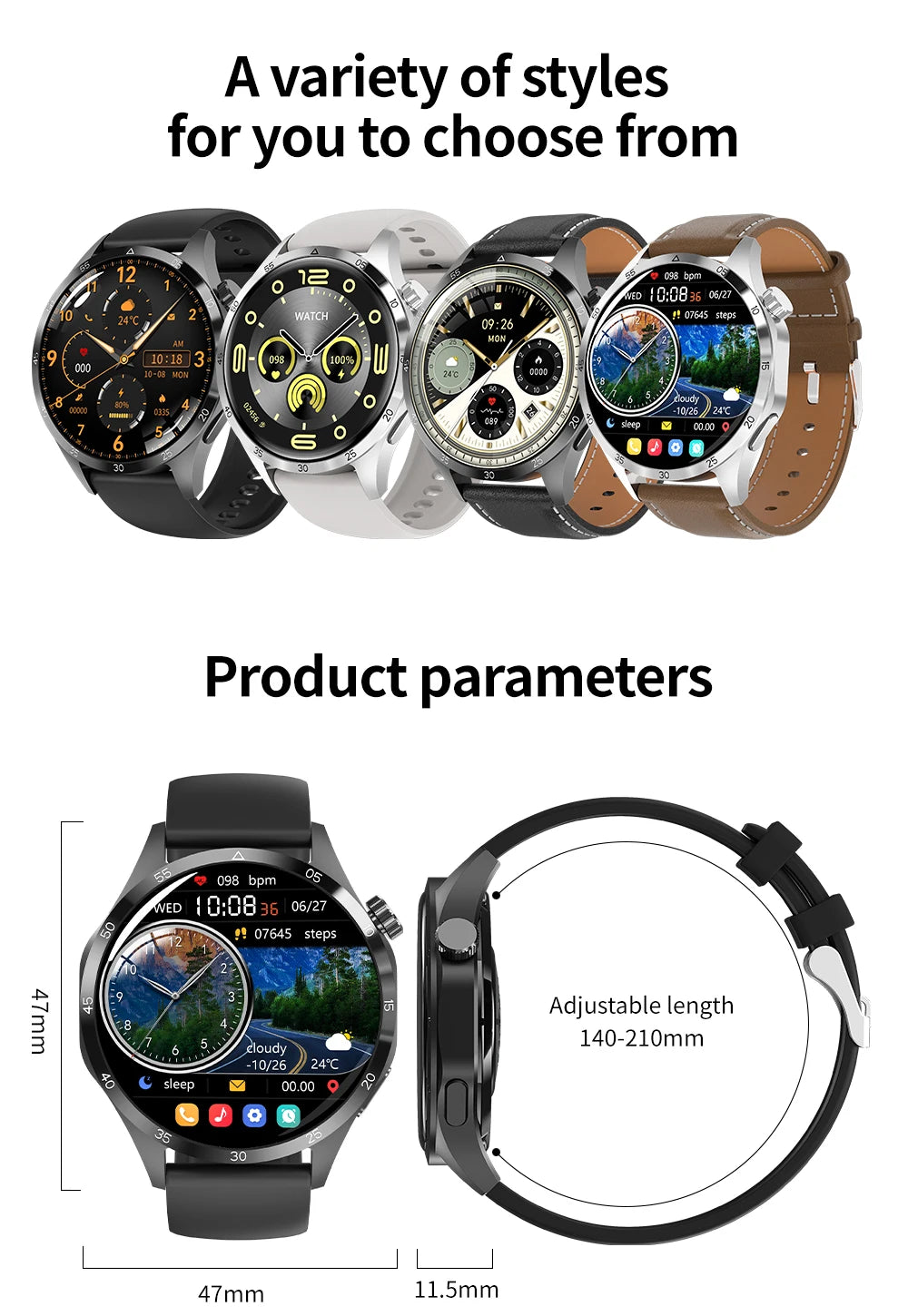 2025 For Android GT4 Pro GPS NFC Smart Watch Men 360*360 AMOLED Screen Heart rate Bluetooth Call IP68 Waterproof Man Smartwatch