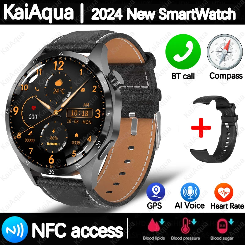 2025 For Android GT4 Pro GPS NFC Smart Watch Men 360*360 AMOLED Screen Heart rate Bluetooth Call IP68 Waterproof Man Smartwatch