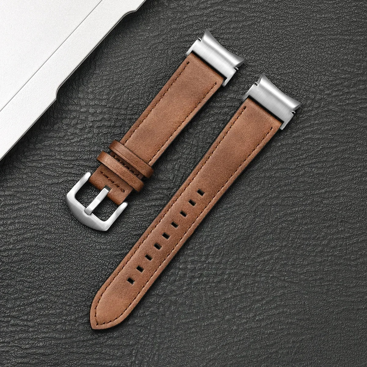 No Gap Leather Strap for Samsung Galaxy Watch 7 6 5 4 40mm 44mm 6Classic 43mm 47mm Watchband Bracelet for Galaxy Watch 5Pro 45mm